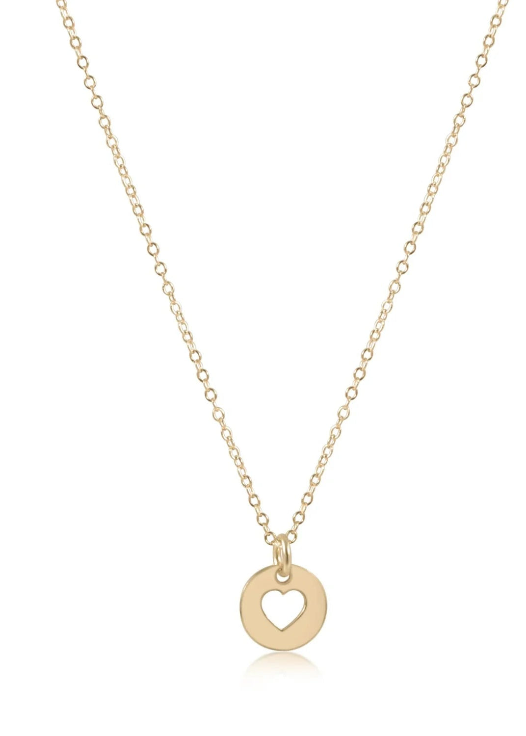 16" Necklace Love Small Gold Disc [N16GLOVSMGD]
