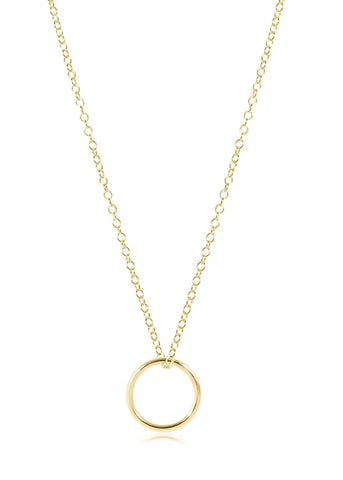 16" Necklace Gold Halo Gold Charm [N16GHALG]
