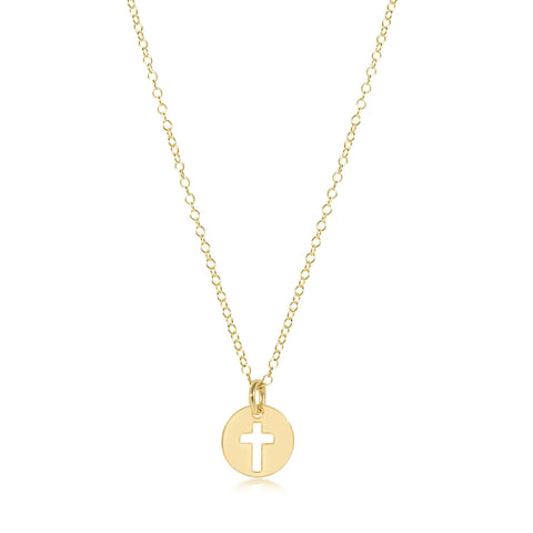 16" Necklace Gold Blessing Small Gold Disc [N16GBLSSMGD]