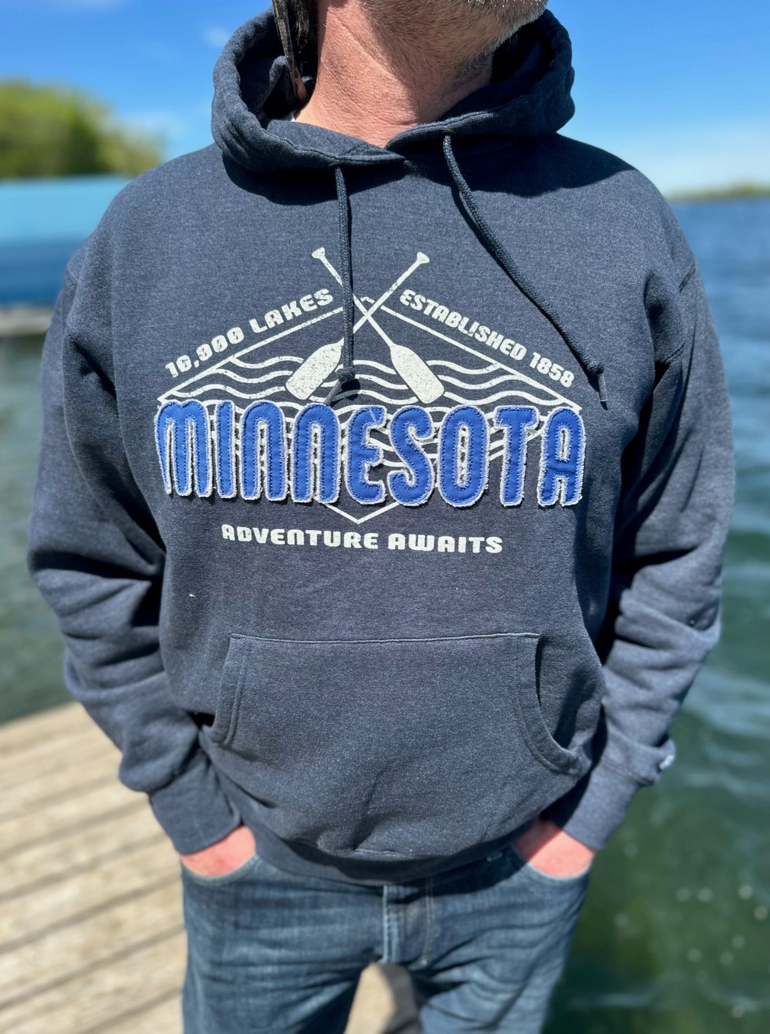 Adventure Awaits Minnesota Hooded Sweatshirt [Midnight Blue]