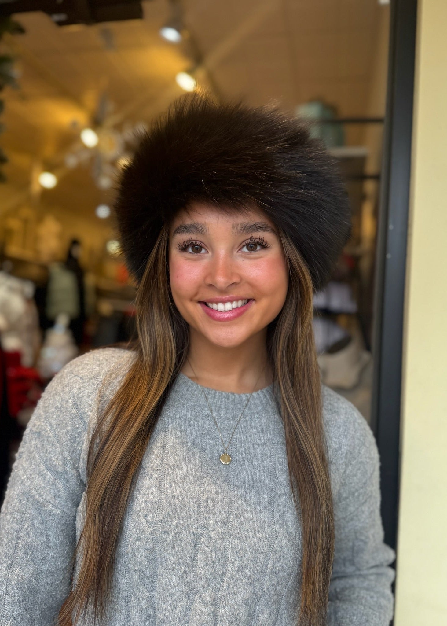 Fox Fur Headband/Collar [Mahogany Indigo-HB100F]