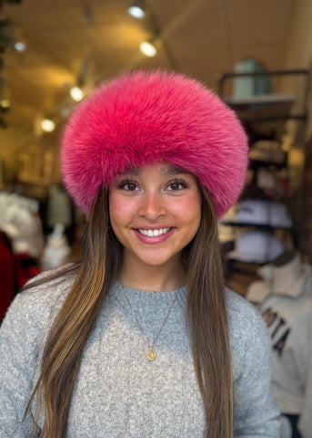 Fox Fur Headband/Collar [Magenta-HB100F]