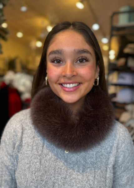 Fox Fur Headband/Collar [Chocolate-HB100F]