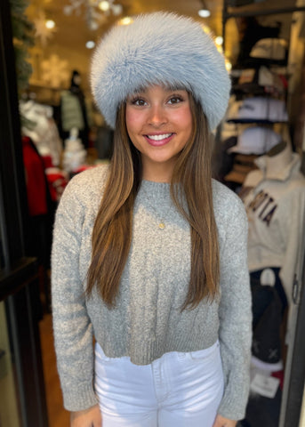 Fox Fur Headband/Collar [Baby Blue-HB100F]