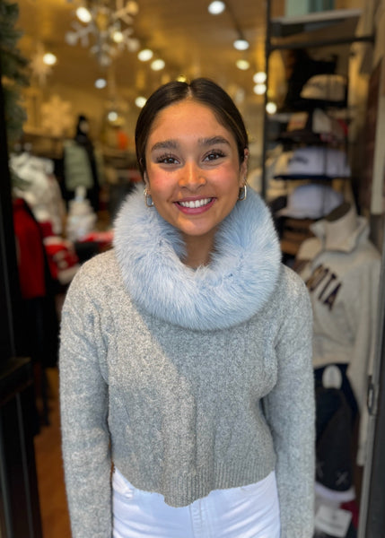Fox Fur Headband/Collar [Baby Blue-HB100F]