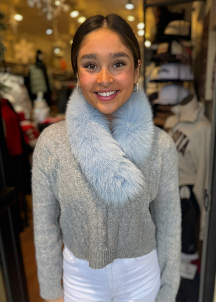 Fox Fur Headband/Collar [Baby Blue-HB100F]