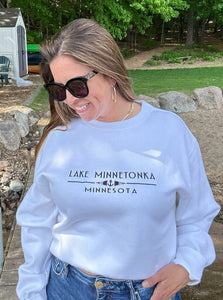 Lake Minnetonka Nautical Embroidered Sweatshirt [White]