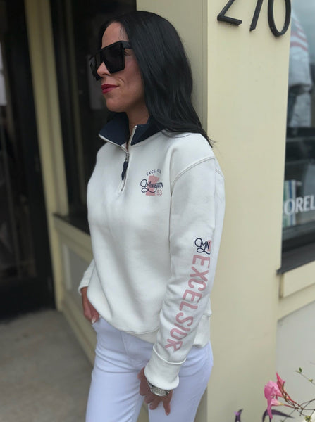 Excelsior Minnesota State 1/4 Zip Sweatshirt [Ivory/Navy]