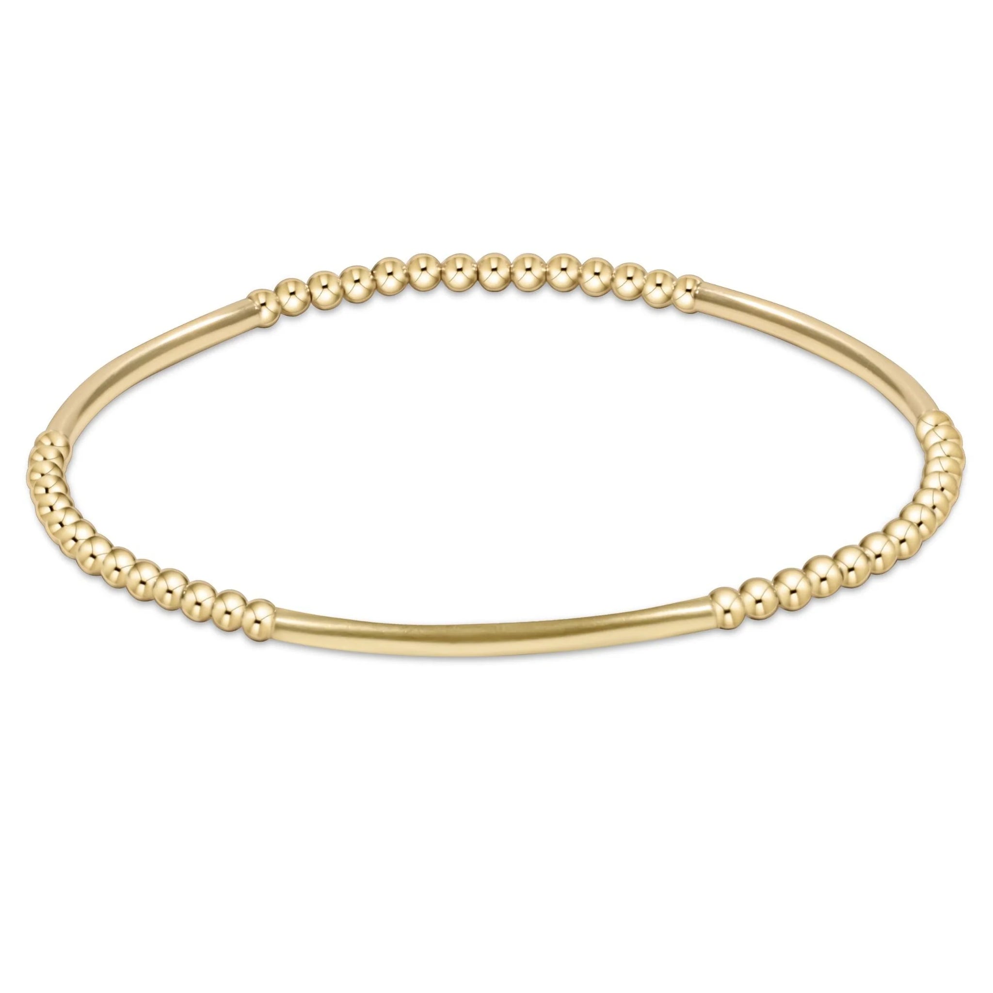 Bliss Bar Gold Pattern 2.5MM Bead Bracelet Gold [BBBGP25G]