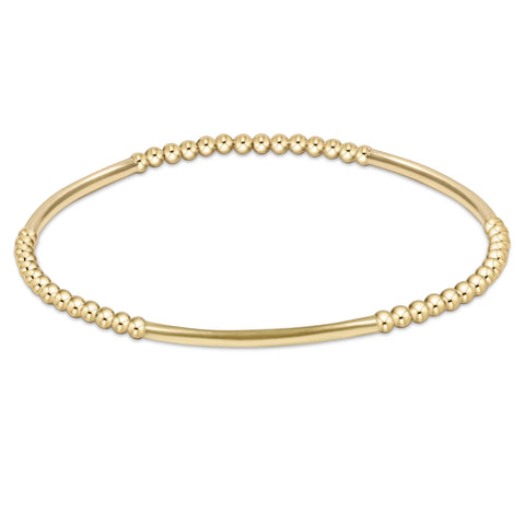Bliss Bar Gold Pattern 2.5MM Bead Bracelet Gold [BBBGP25G]