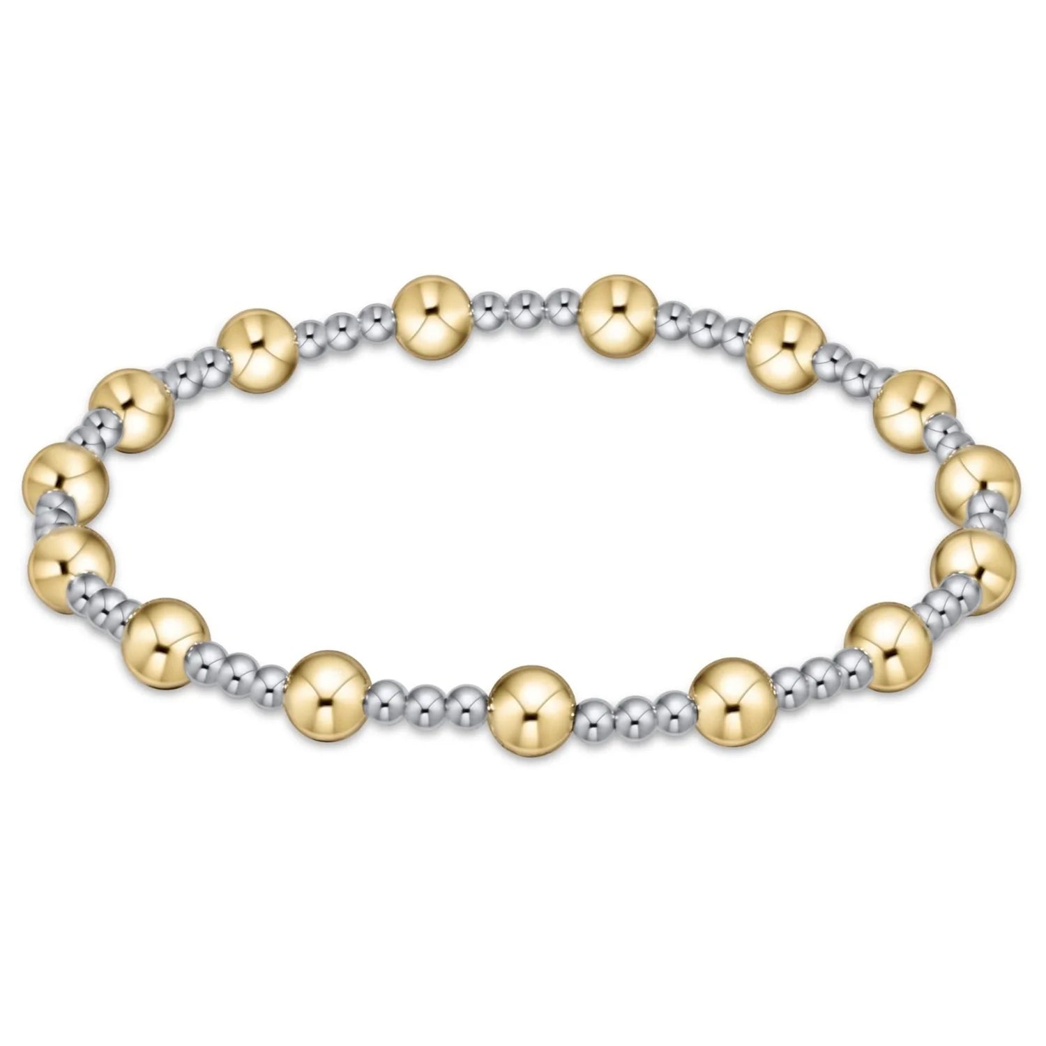 Classic Sincerity Pattern 5MM Bead Bracelet Mixed Metal [BCLSINPMXM5]