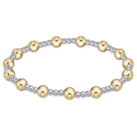 Classic Sincerity Pattern 5MM Bead Bracelet Mixed Metal [BCLSINPMXM5]