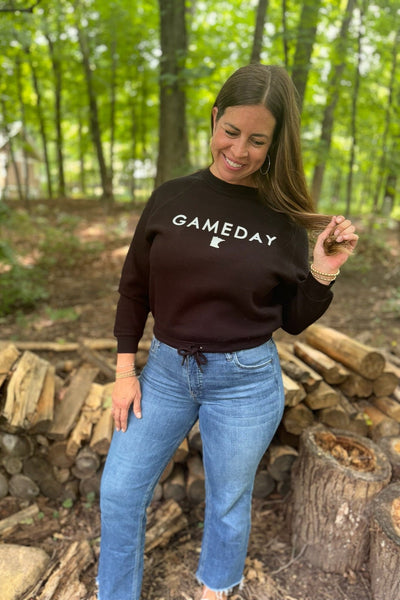 Game Day Sweatshirt With Tie [Black-3528]