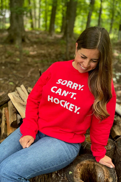 Sorry Can't Hockey Sweatshirt [Red]