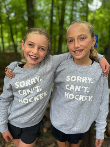 Youth Sorry Cant Hockey Sweatshirt [Heather]