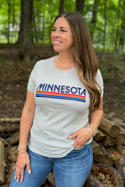 Minnesota Stripe Crewneck T-Shirt [Grey]