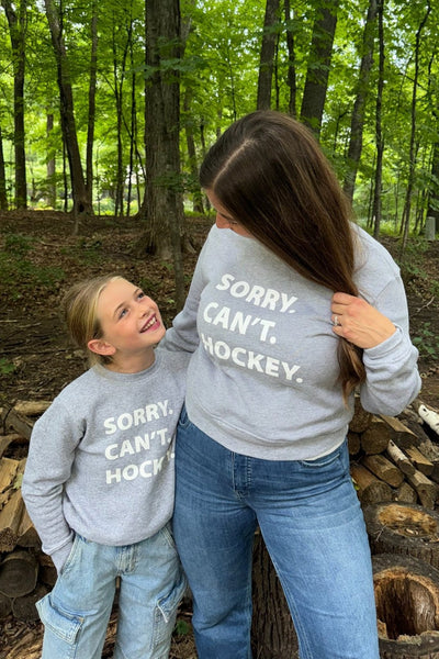 Sorry Can't Hockey Sweatshirt [Athletic Heather]