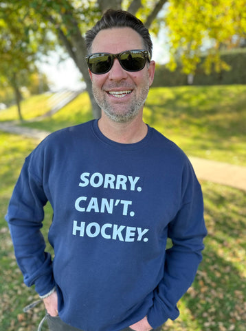 Sorry Can't Hockey Unisex Sweatshirt [Navy]