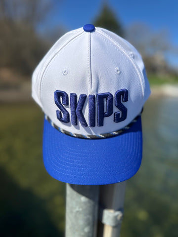 Skips Hat [White W/ Blue Rope]
