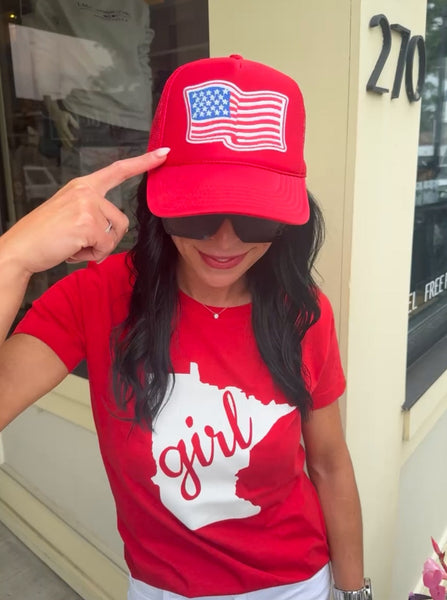 Flag Patch Hat [Red]