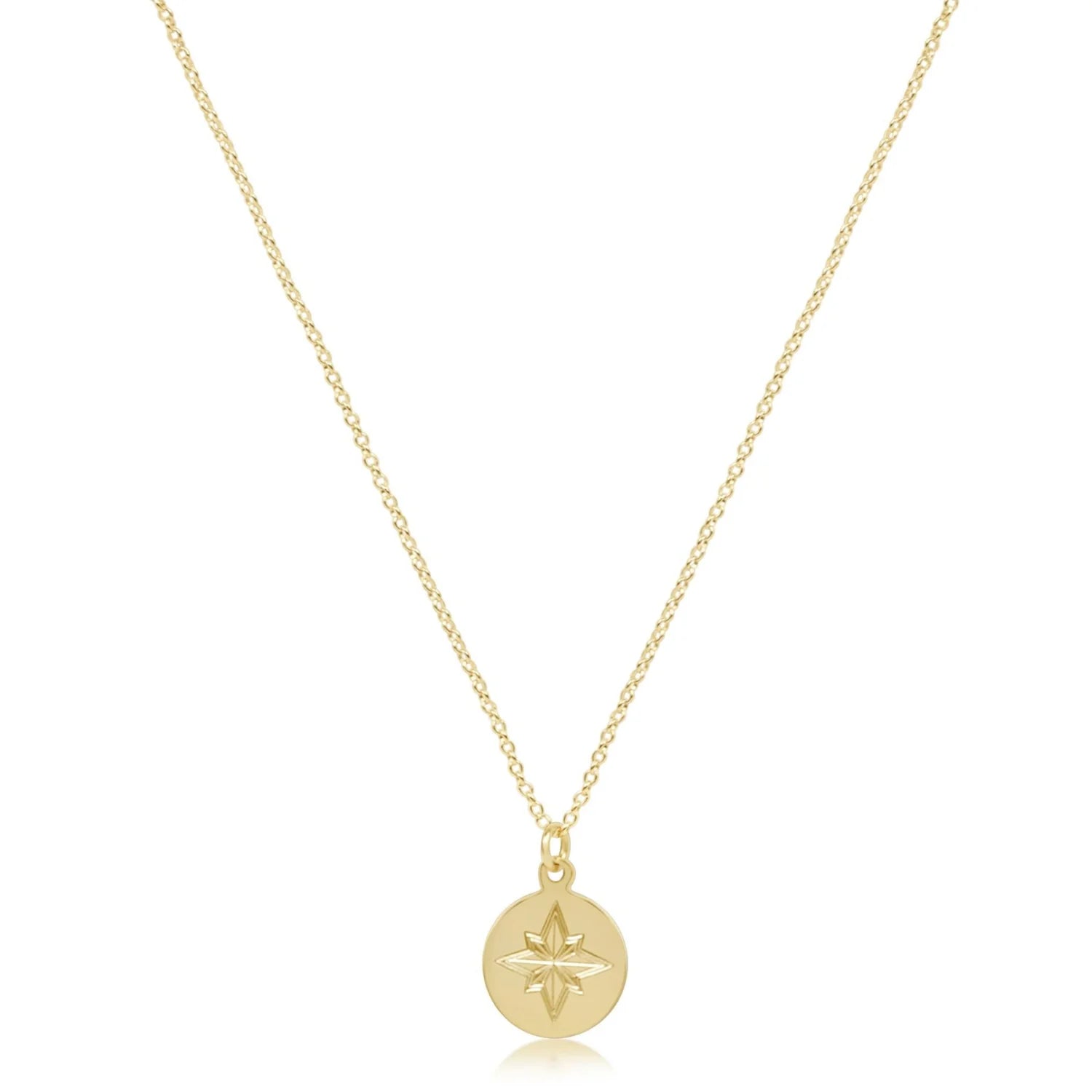 16" Gold Necklace Direction Gold Disc [N16GDIRGD]