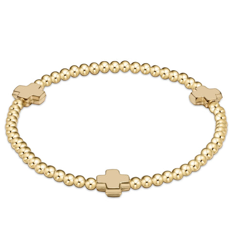 Enewton Extends Signature Cross Gold Pattern 3mM Bead Bracelet Gold [BEXSCGP3GLD]