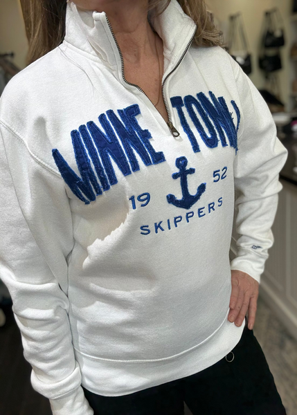 Minnetonka Skipper 1/4 Zip Sweatshirt [White]