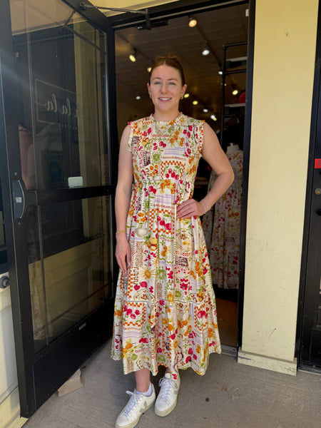 Smocked Bodice Maxi Dress [Multi-TD-10626]