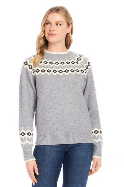 Jacquard Sweater [Gray-4L89855]