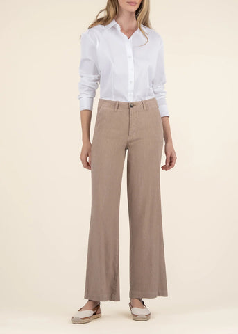 Meg Linen Wide Leg Pant [Khaki-KB44501]