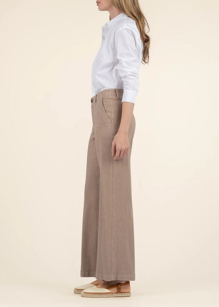 Meg Linen Wide Leg Pant [Khaki-KB44501]