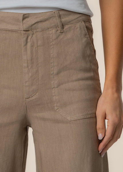Topaz High Rise Wide Leg Pant [Khaki-KB44801]