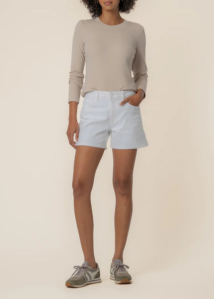 Jane High Rise Long Short [optic white -KS2186MA2]