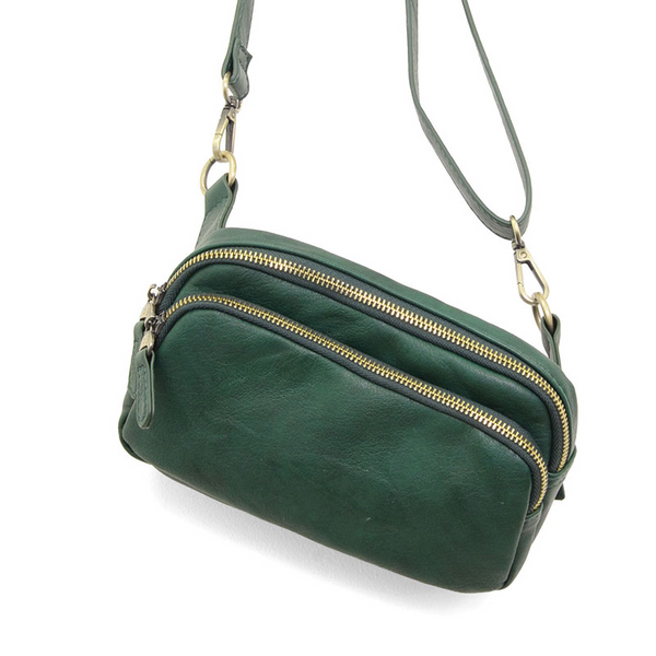 Kylie Double Zip Sling Bag [Deep Green-L8212]