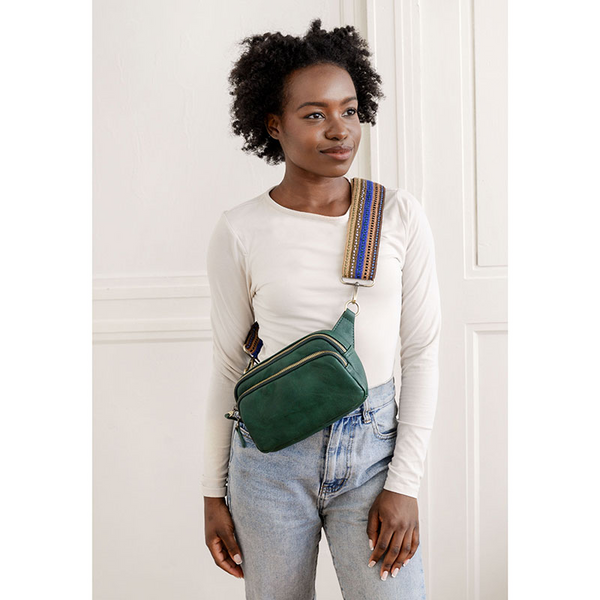 Kylie Double Zip Sling Bag [Deep Green-L8212]