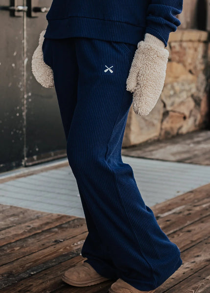 Hacci Wide Leg Sweatpant [Navy-YLP005]