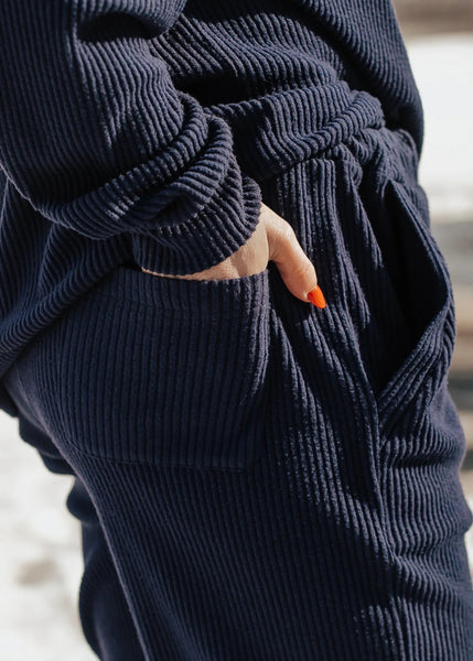 Hacci Wide Leg Sweatpant [Navy-YLP005]