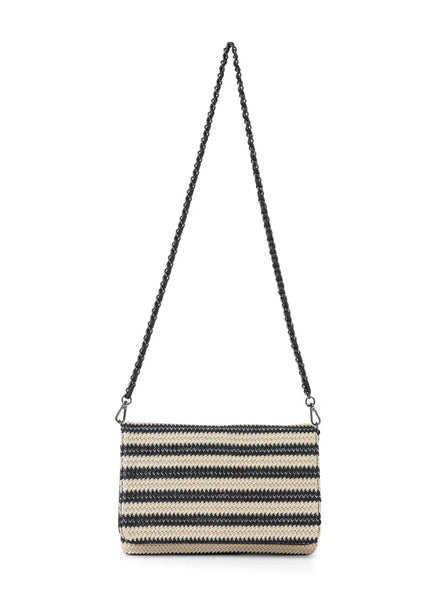 Lexi Tropez Rafia  Crossbody [Black/Beige]]