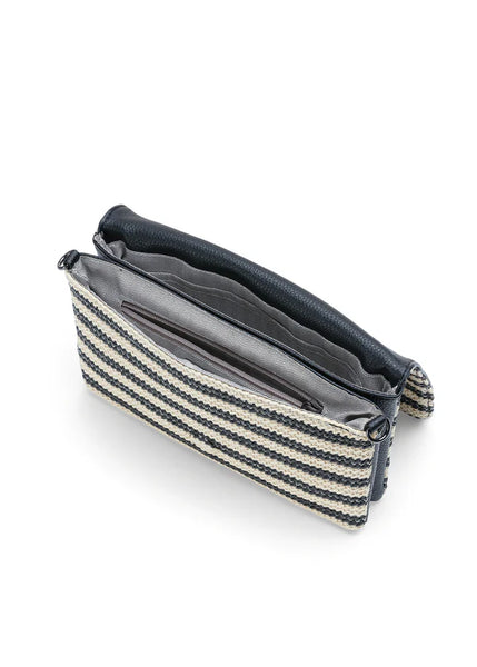 Lexi Tropez Rafia  Crossbody [Black/Beige]]