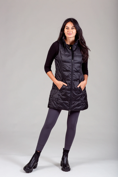 Long Down Vest [Black-50171]