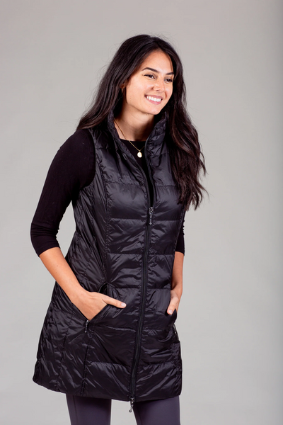 Long Down Vest [Black-50171]