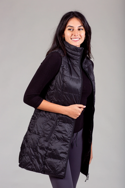 Long Down Vest [Black-50171]