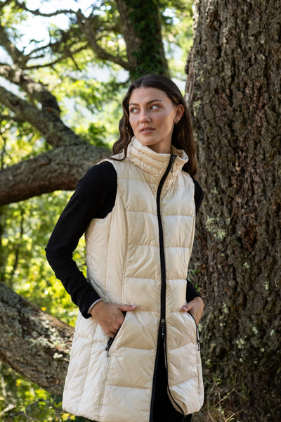 Long Down Vest [Bone-50171]