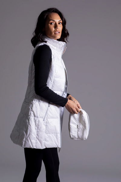 Long Down Vest [White-50171]