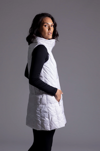 Long Down Vest [White-50171]