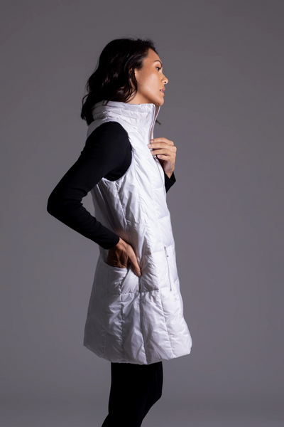 Long Down Vest [White-50171]