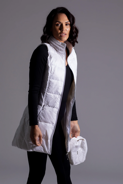 Long Down Vest [White-50171]