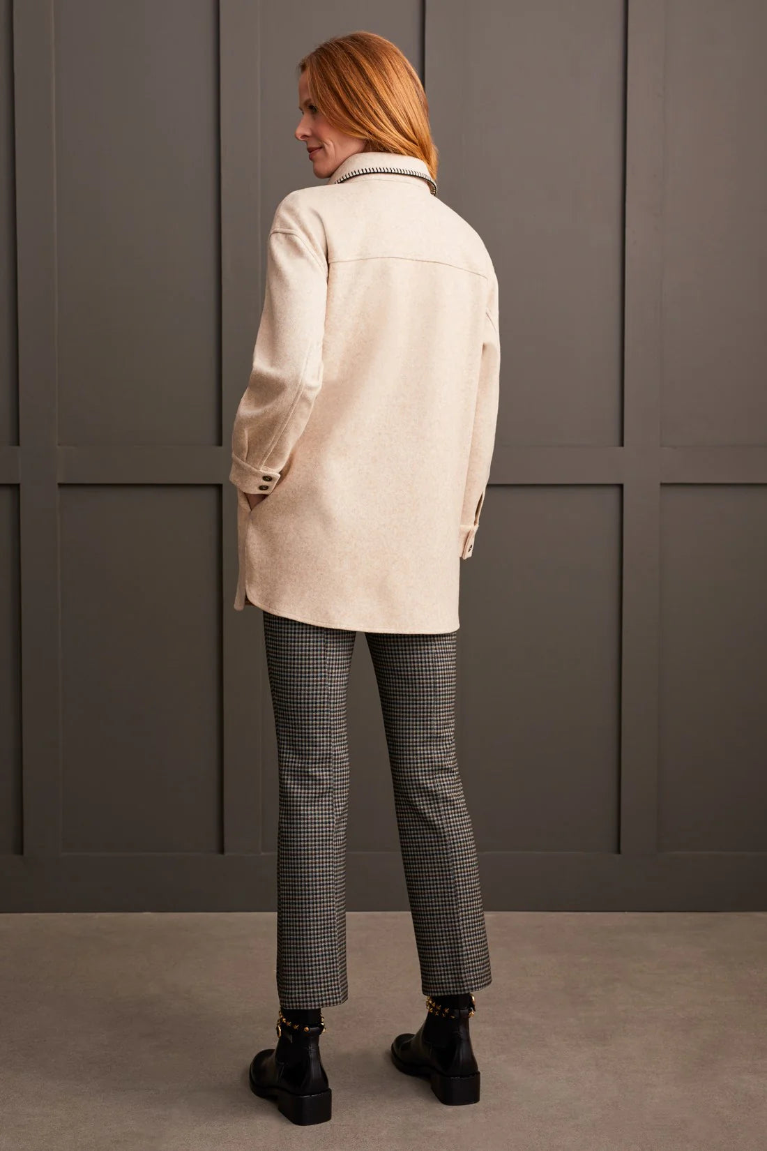 Long Sleeve Button Front Coat [H Tan-1864O]