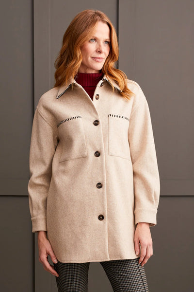 Long Sleeve Button Front Coat [H Tan-1864O]