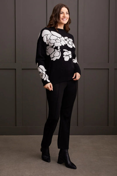 Long Sleeve Funnel Neck Sweater [Black-1542O]